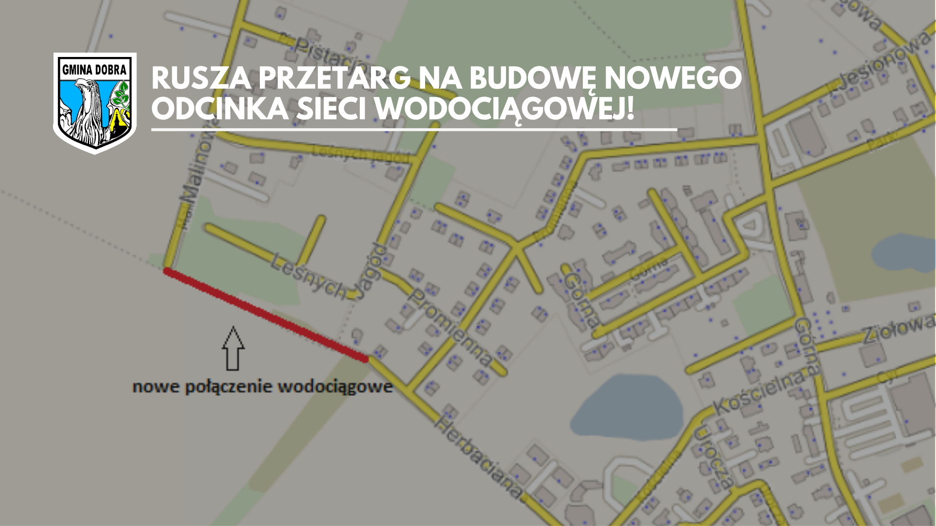 Gmina Dobra ogłosiła przetarg na budowę nowego połączenia wodociągowego