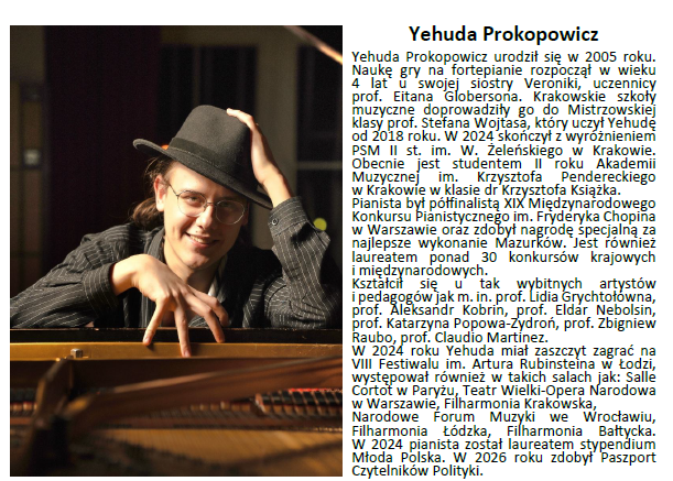 Wyjątkowe koncerty fortepianowe w Wołczkowie. Wystąpi Yehuda Prokopowicz