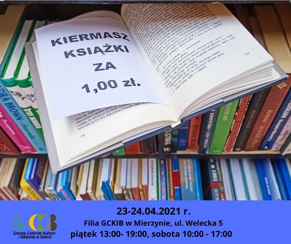 Kiermasz Książki w bibliotece w Mierzynie