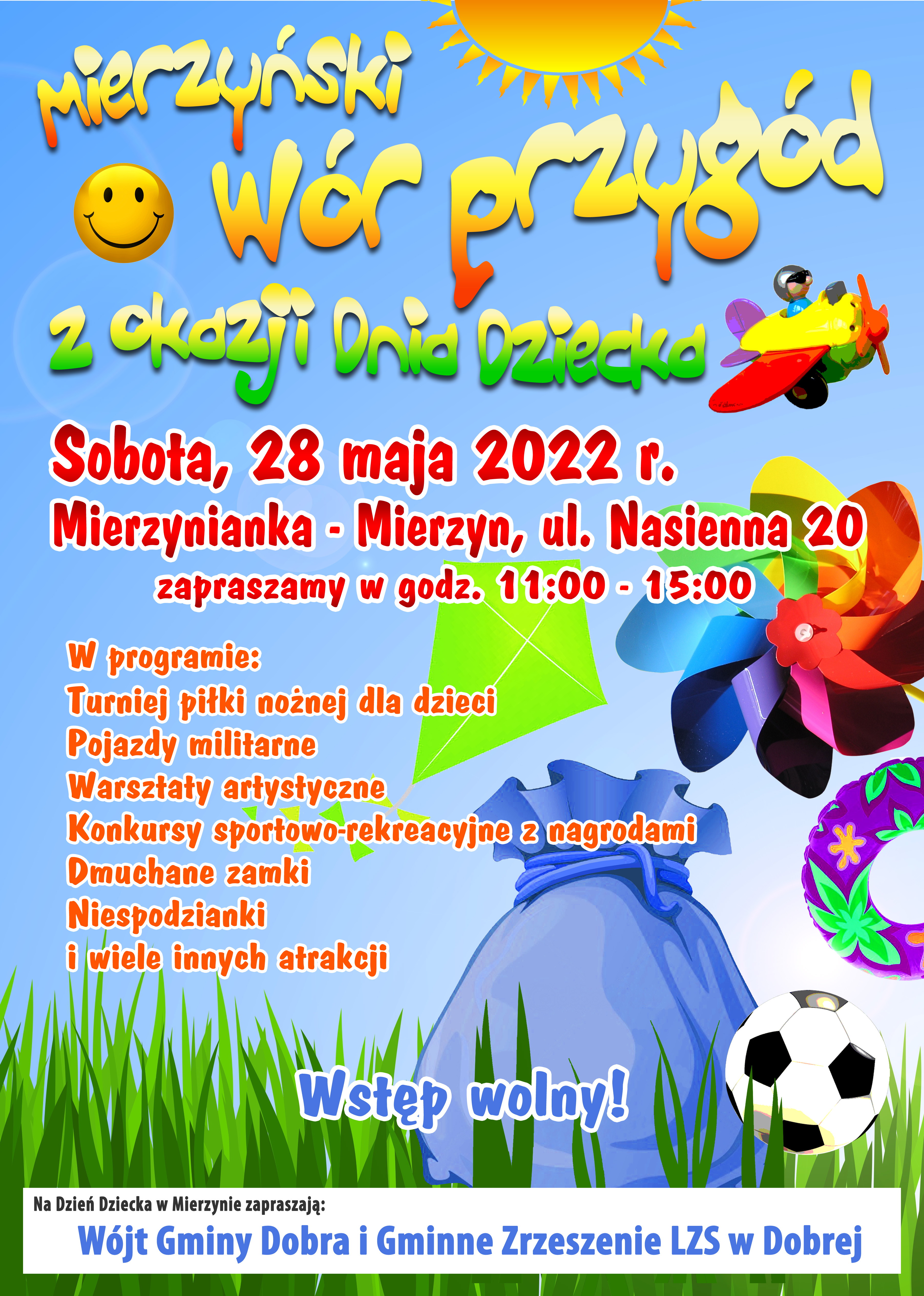„Mierzyński Wór Przygód” – Dzień Dziecka na „Mierzyniance”- zaproszenie