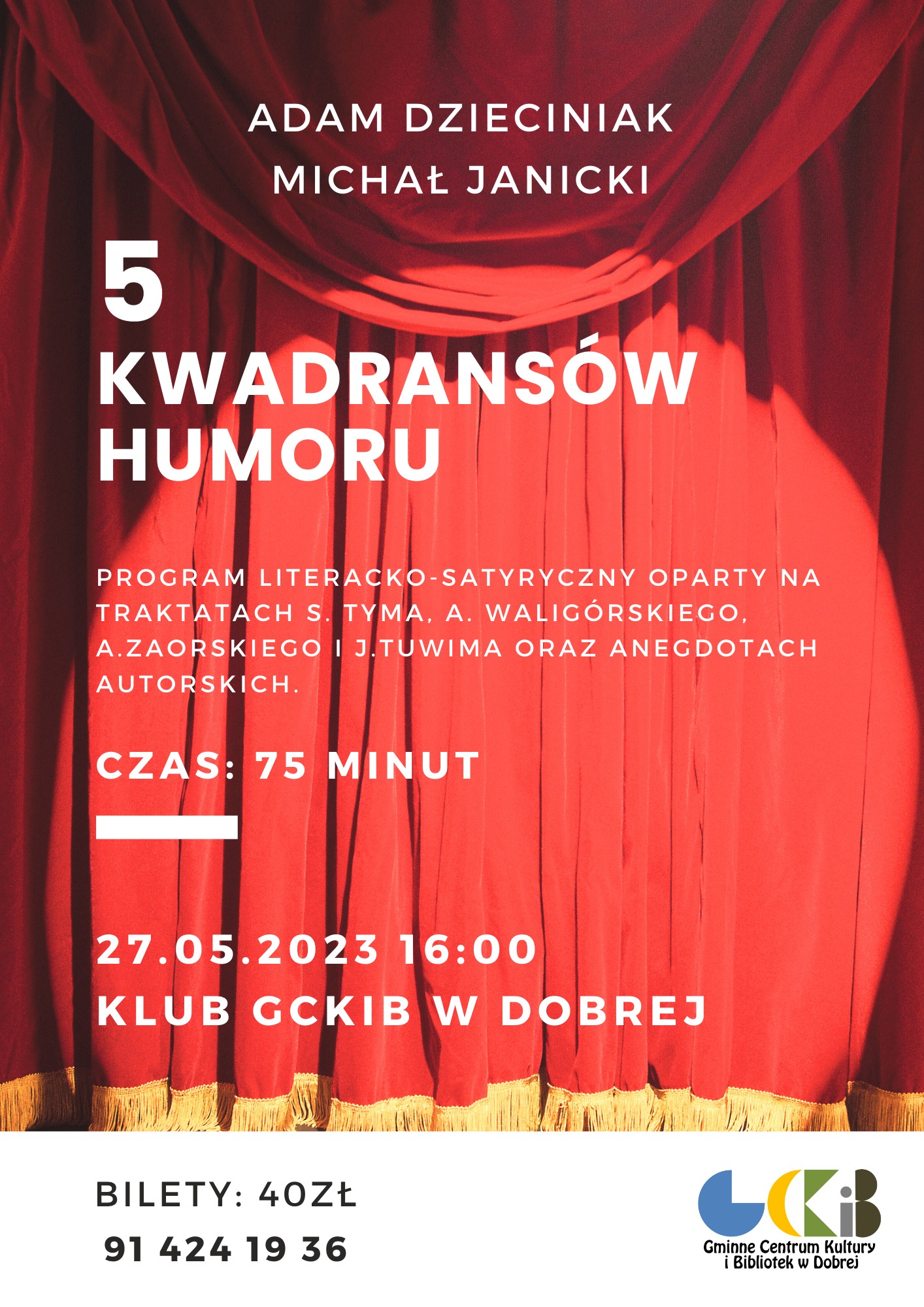 Sztuka "5 kwadransów humoru" w klubie w Dobrej