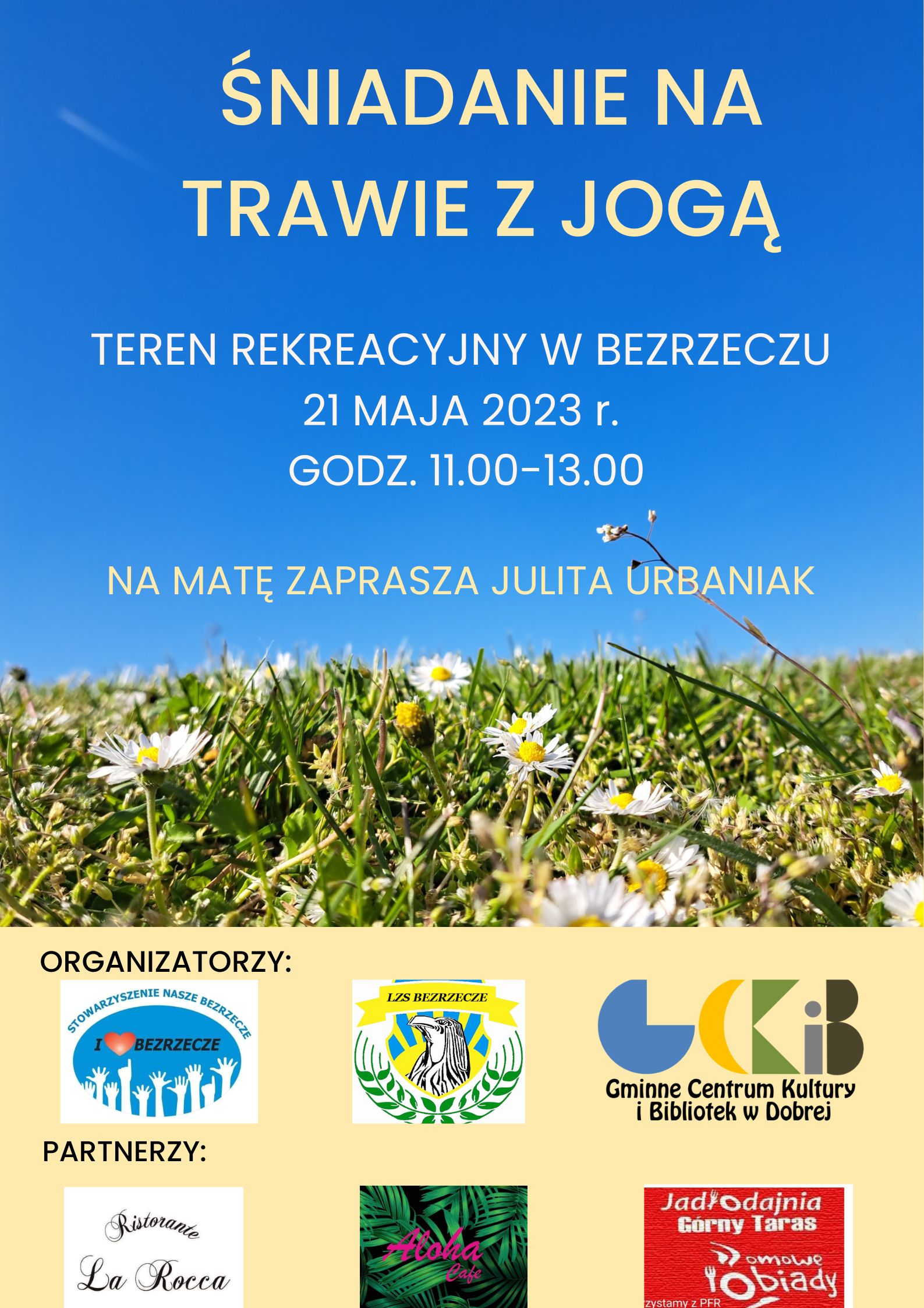 Śniadanie na trawie z jogą
